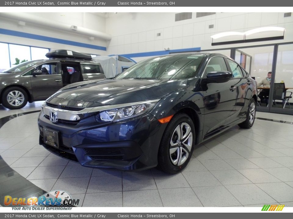 2017 Honda Civic LX Sedan Cosmic Blue Metallic / Gray Photo #1