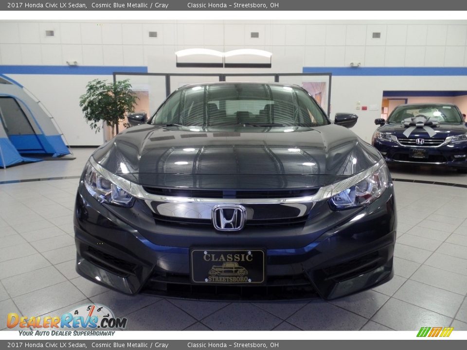 2017 Honda Civic LX Sedan Cosmic Blue Metallic / Gray Photo #2