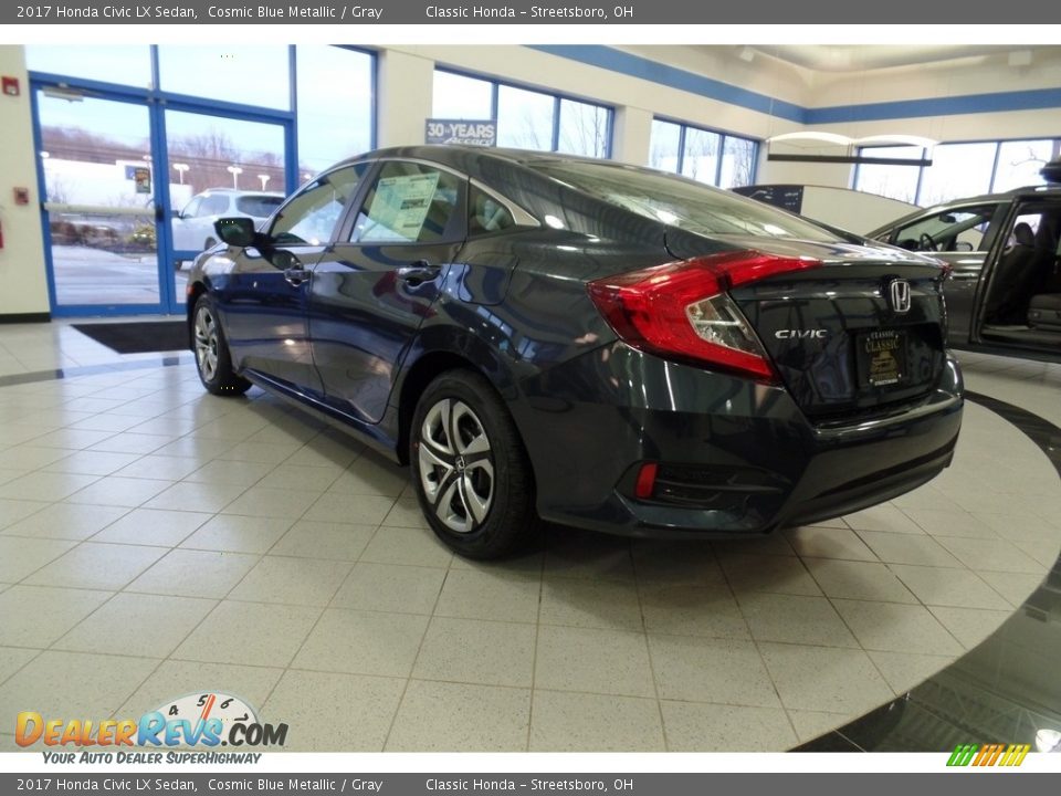 2017 Honda Civic LX Sedan Cosmic Blue Metallic / Gray Photo #4