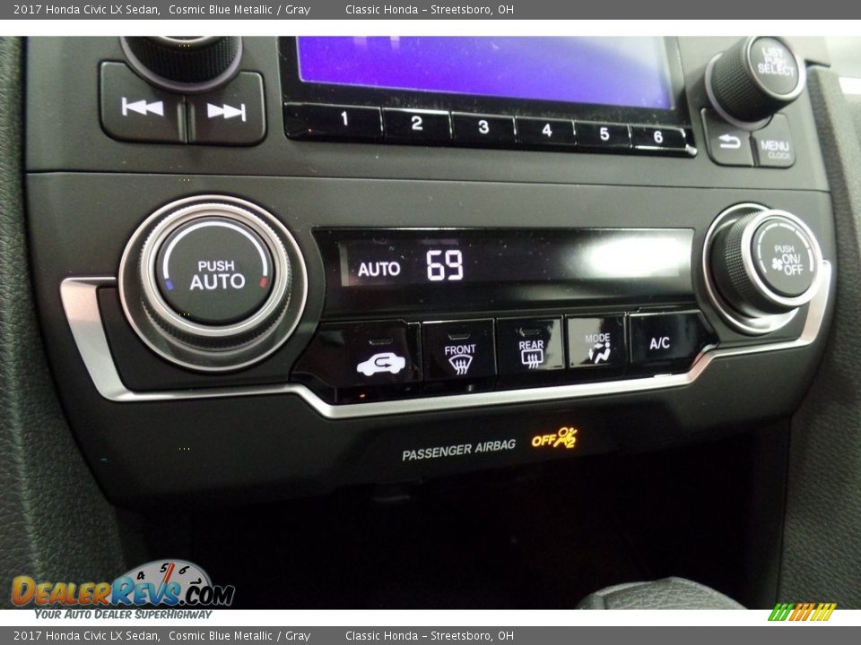 2017 Honda Civic LX Sedan Cosmic Blue Metallic / Gray Photo #23