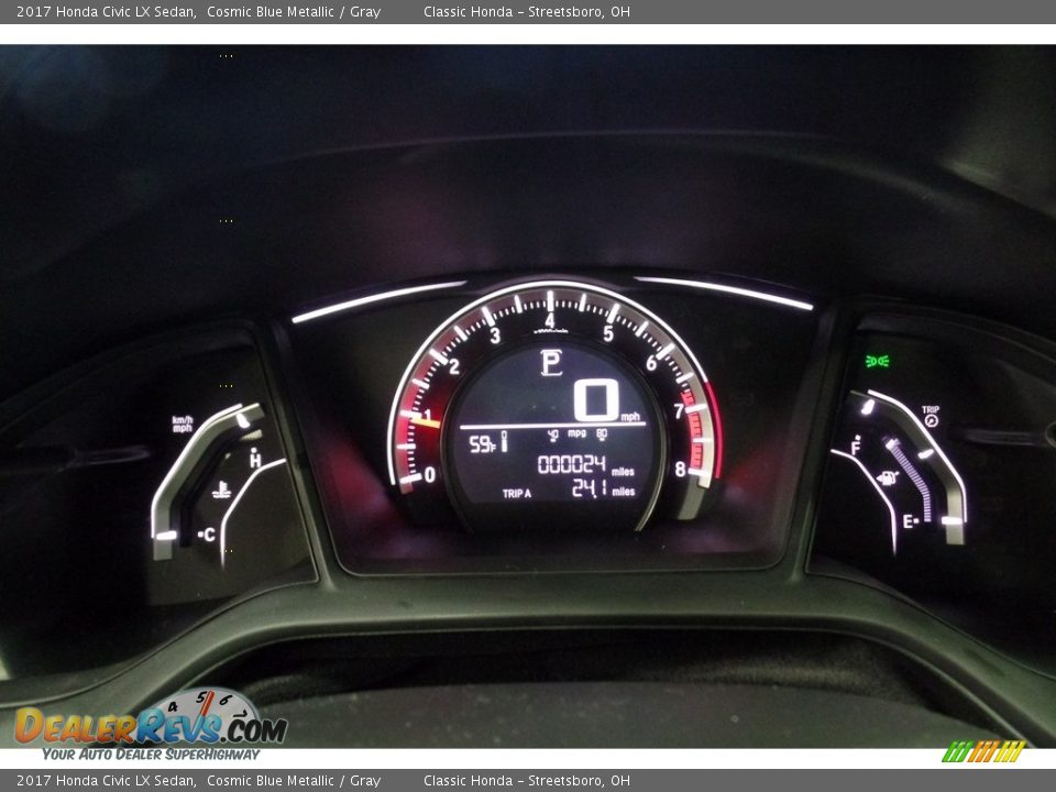 2017 Honda Civic LX Sedan Cosmic Blue Metallic / Gray Photo #24