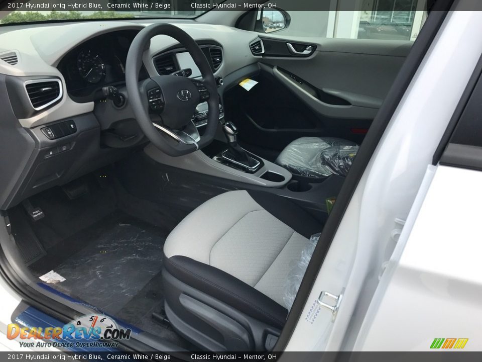 Beige Interior - 2017 Hyundai Ioniq Hybrid Blue Photo #4