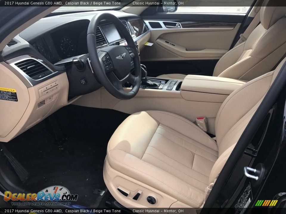 Beige Two Tone Interior - 2017 Hyundai Genesis G80 AWD Photo #4