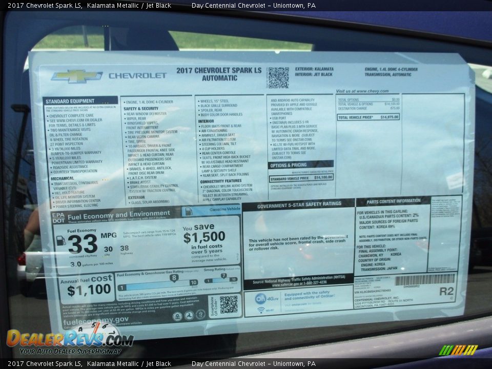 2017 Chevrolet Spark LS Kalamata Metallic / Jet Black Photo #12