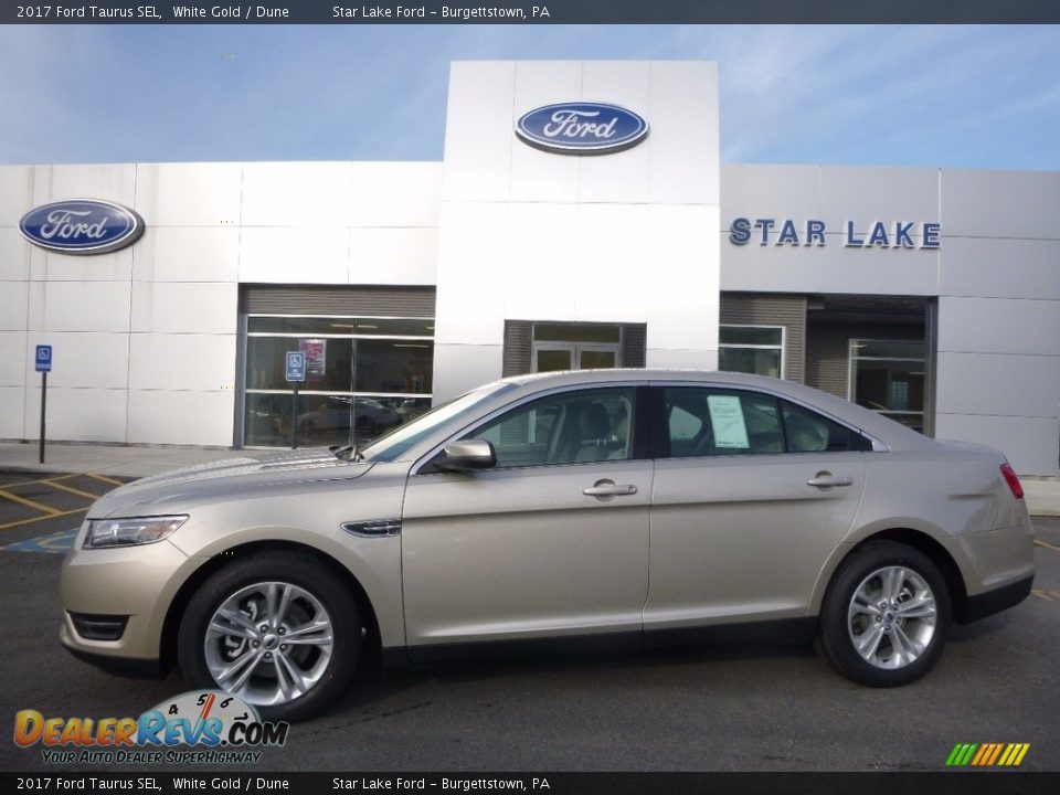 2017 Ford Taurus SEL White Gold / Dune Photo #1