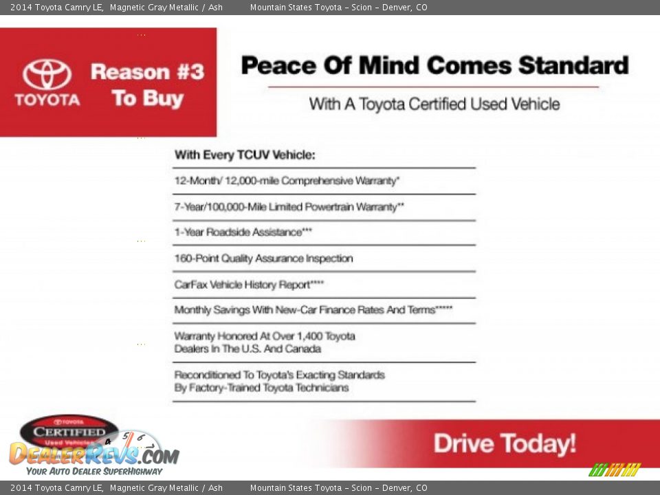 Dealer Info of 2014 Toyota Camry LE Photo #30