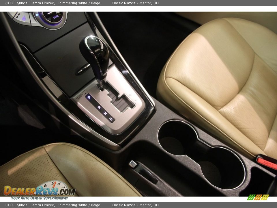 2013 Hyundai Elantra Limited Shimmering White / Beige Photo #16
