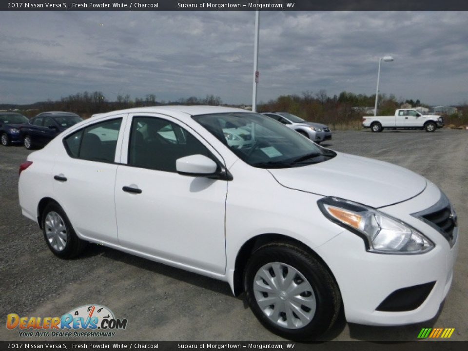 2017 Nissan Versa S Fresh Powder White / Charcoal Photo #1