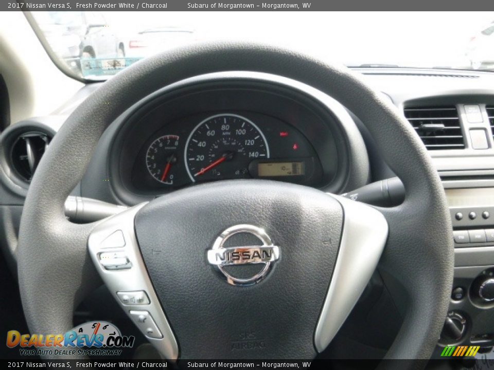 2017 Nissan Versa S Fresh Powder White / Charcoal Photo #18