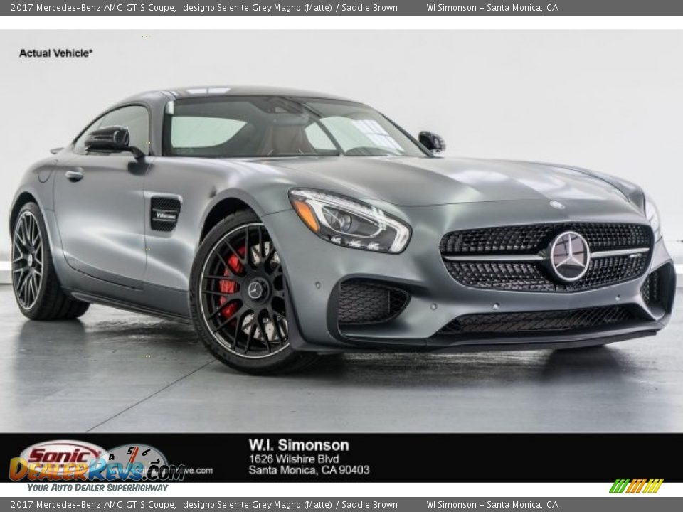 2017 Mercedes-Benz AMG GT S Coupe designo Selenite Grey Magno (Matte) / Saddle Brown Photo #1