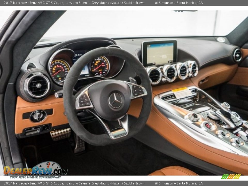 2017 Mercedes-Benz AMG GT S Coupe designo Selenite Grey Magno (Matte) / Saddle Brown Photo #5