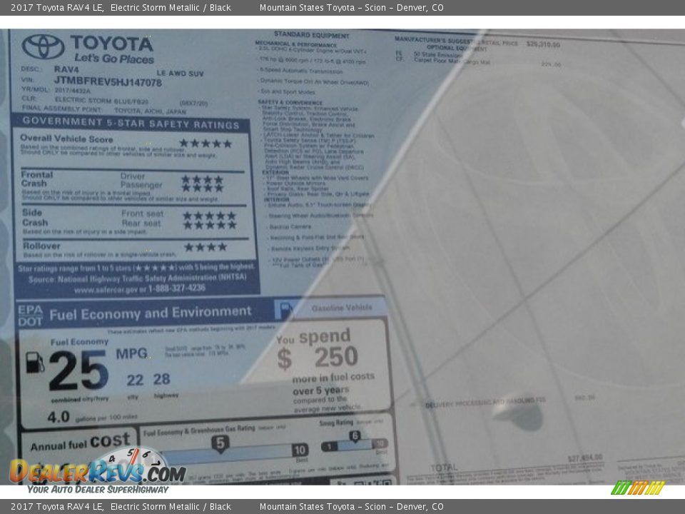 2017 Toyota RAV4 LE Electric Storm Metallic / Black Photo #10