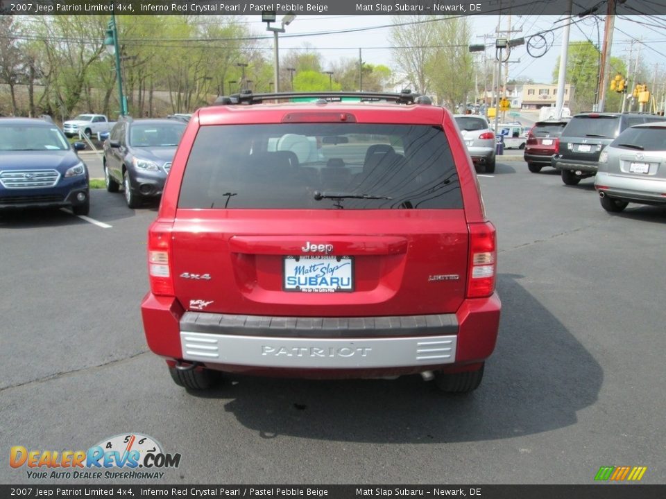 2007 Jeep Patriot Limited 4x4 Inferno Red Crystal Pearl / Pastel Pebble Beige Photo #7