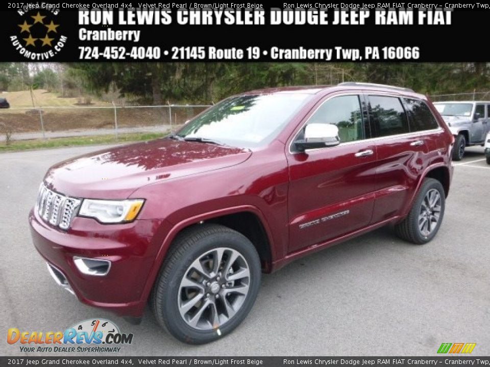 2017 Jeep Grand Cherokee Overland 4x4 Velvet Red Pearl / Brown/Light Frost Beige Photo #1