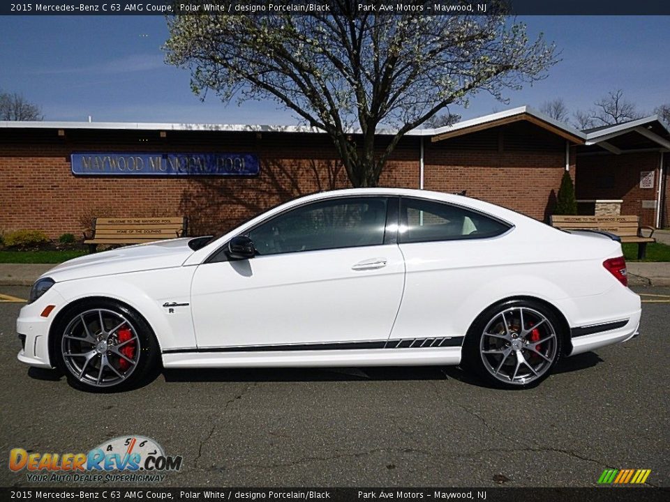 2015 Mercedes-Benz C 63 AMG Coupe Polar White / designo Porcelain/Black Photo #2