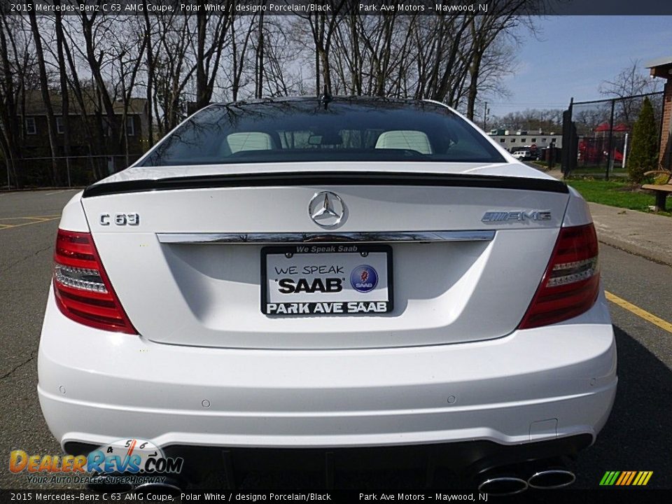 2015 Mercedes-Benz C 63 AMG Coupe Polar White / designo Porcelain/Black Photo #4