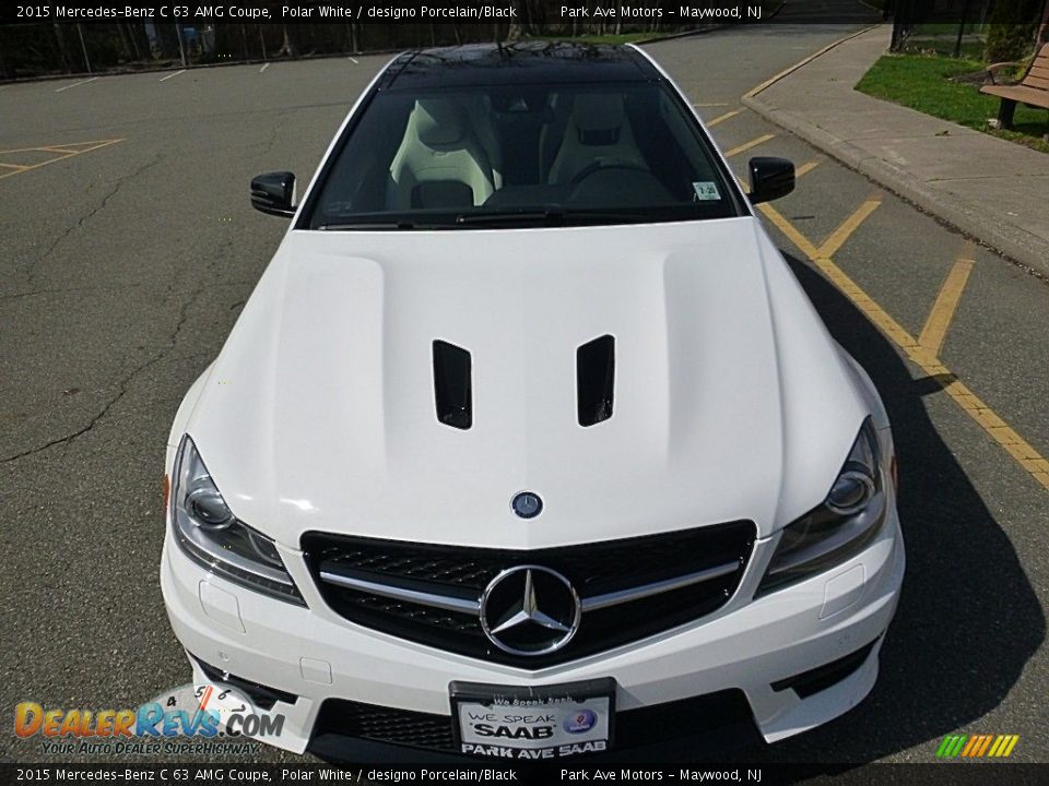 2015 Mercedes-Benz C 63 AMG Coupe Polar White / designo Porcelain/Black Photo #8