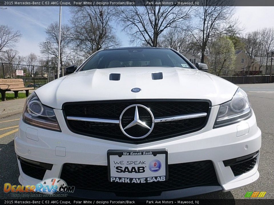 2015 Mercedes-Benz C 63 AMG Coupe Polar White / designo Porcelain/Black Photo #9
