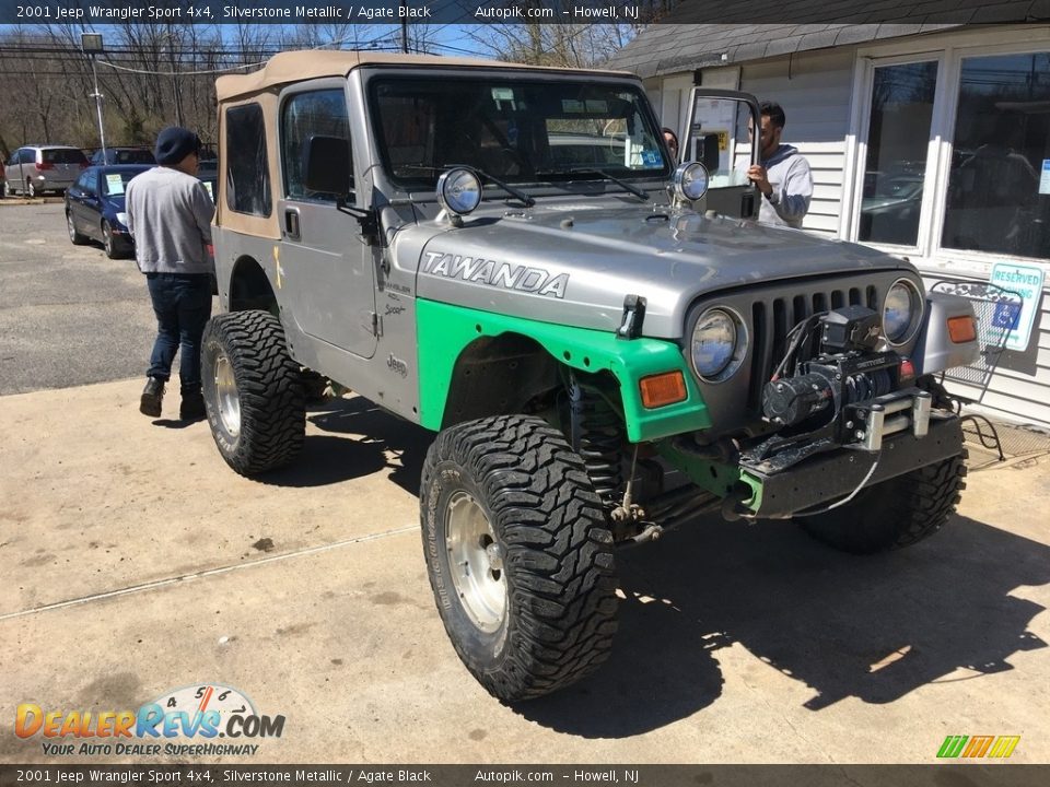 2001 Jeep Wrangler Sport 4x4 Silverstone Metallic / Agate Black Photo #2