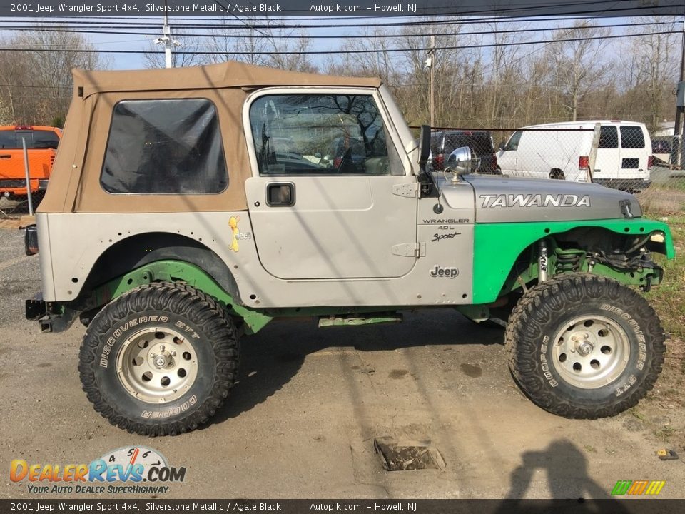 2001 Jeep Wrangler Sport 4x4 Silverstone Metallic / Agate Black Photo #4
