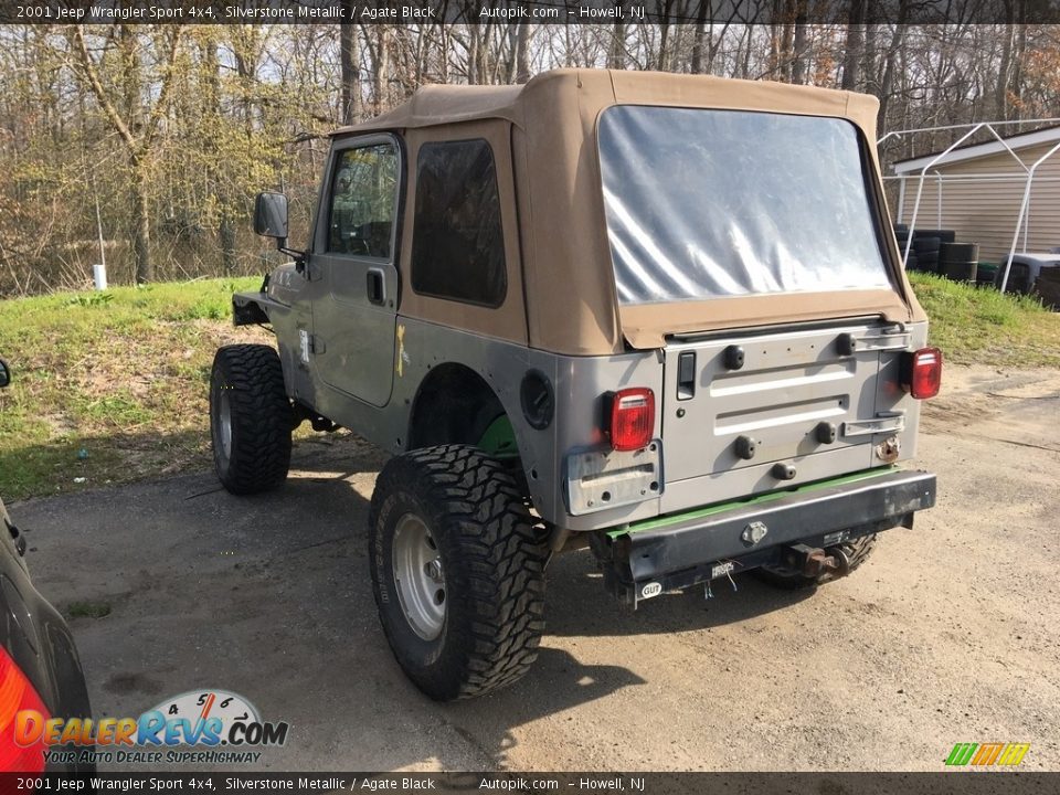 2001 Jeep Wrangler Sport 4x4 Silverstone Metallic / Agate Black Photo #6