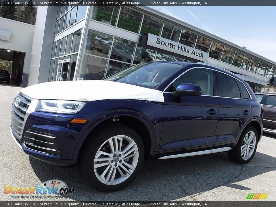 2018 Audi Q5 2.0 TFSI Premium Plus quattro Navarra Blue Metallic / Atlas Beige Photo #1