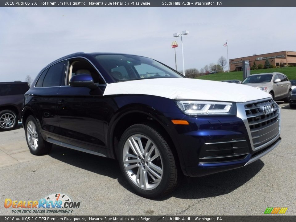 2018 Audi Q5 2.0 TFSI Premium Plus quattro Navarra Blue Metallic / Atlas Beige Photo #7
