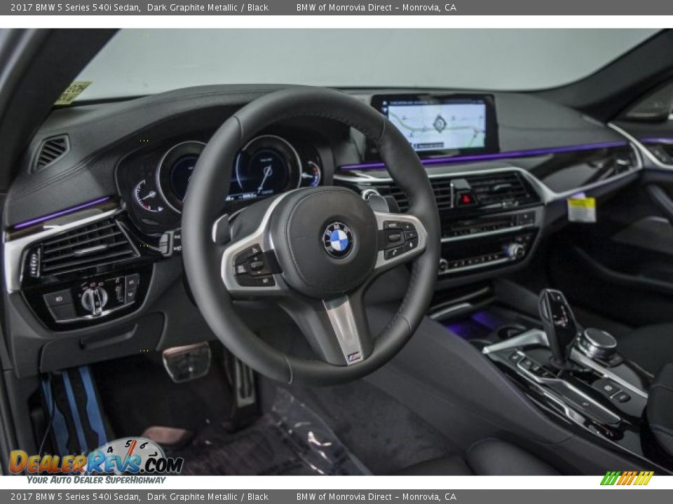 2017 BMW 5 Series 540i Sedan Dark Graphite Metallic / Black Photo #6