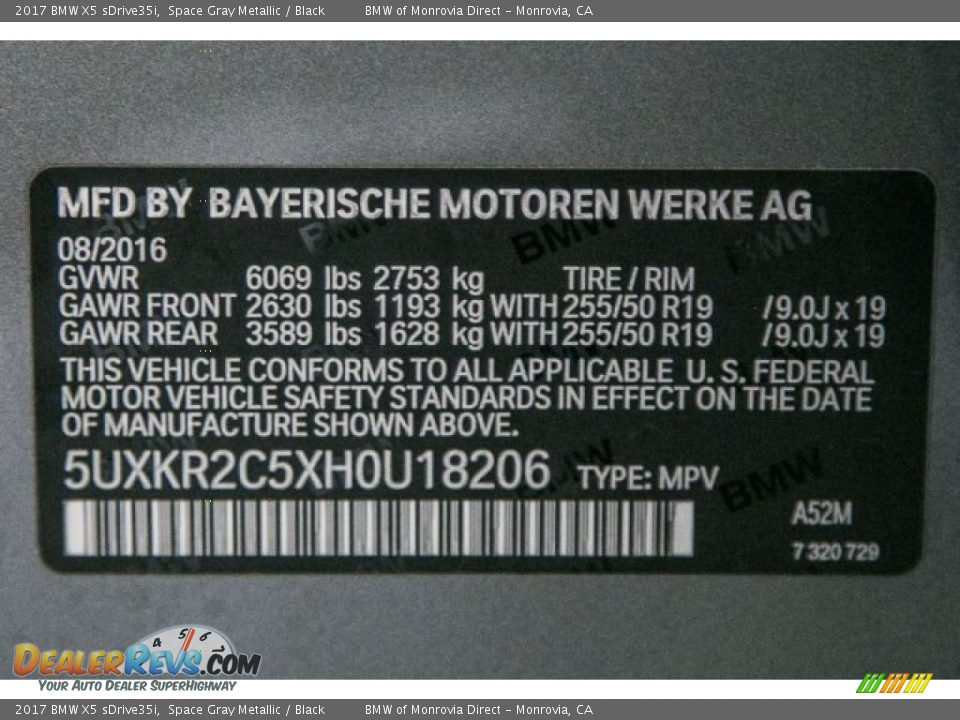 2017 BMW X5 sDrive35i Space Gray Metallic / Black Photo #10