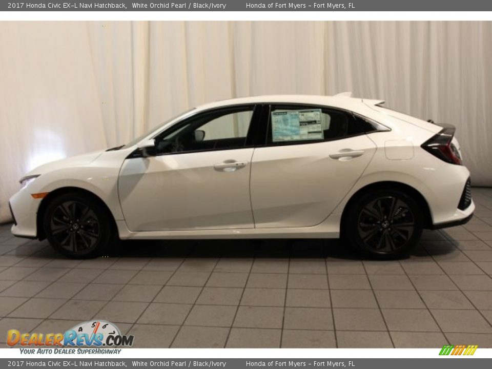 2017 Honda Civic EX-L Navi Hatchback White Orchid Pearl / Black/Ivory Photo #4