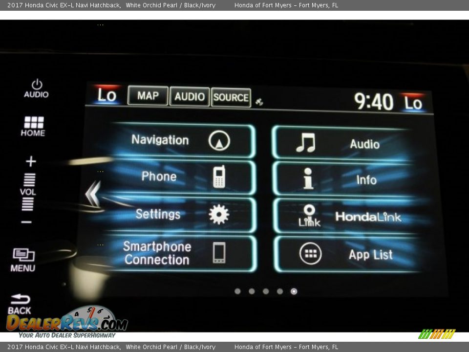 2017 Honda Civic EX-L Navi Hatchback White Orchid Pearl / Black/Ivory Photo #15