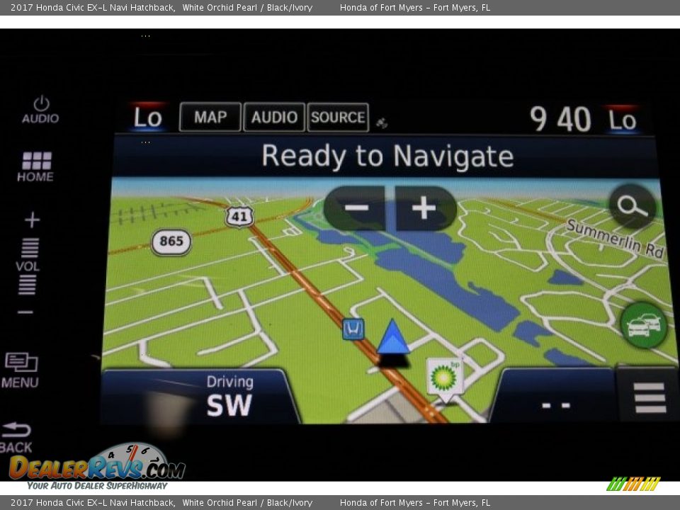 2017 Honda Civic EX-L Navi Hatchback White Orchid Pearl / Black/Ivory Photo #17