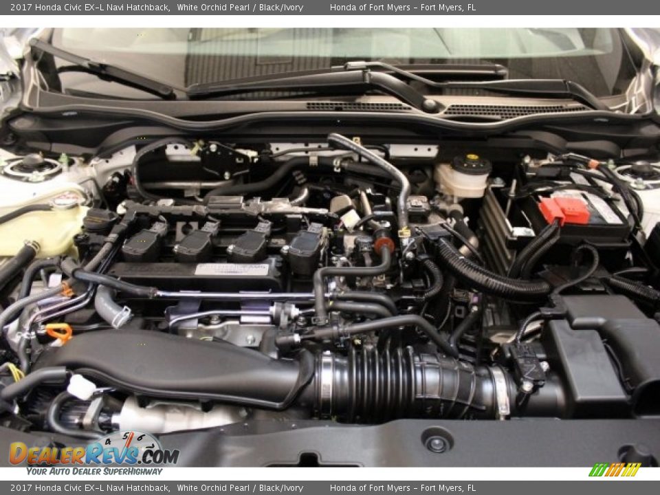 2017 Honda Civic EX-L Navi Hatchback White Orchid Pearl / Black/Ivory Photo #28