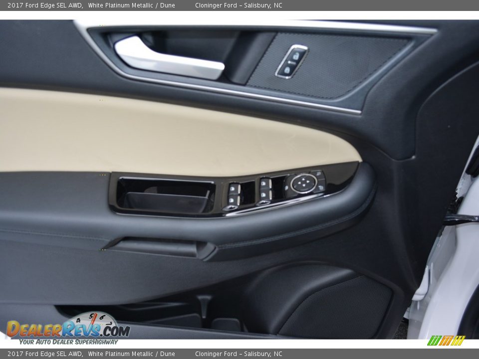 2017 Ford Edge SEL AWD White Platinum Metallic / Dune Photo #5