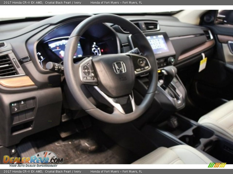 2017 Honda CR-V EX AWD Crystal Black Pearl / Ivory Photo #10