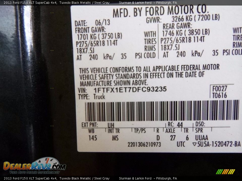 2013 Ford F150 XLT SuperCab 4x4 Tuxedo Black Metallic / Steel Gray Photo #11