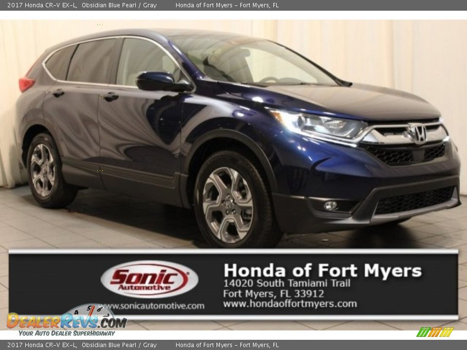 2017 Honda CR-V EX-L Obsidian Blue Pearl / Gray Photo #1