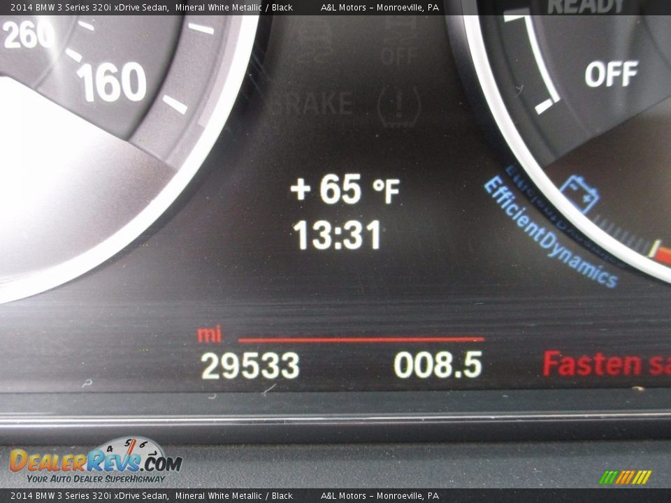 2014 BMW 3 Series 320i xDrive Sedan Mineral White Metallic / Black Photo #20