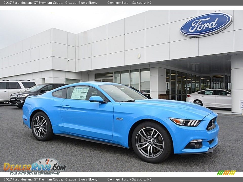 2017 Ford Mustang GT Premium Coupe Grabber Blue / Ebony Photo #1