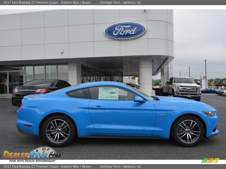 2017 Ford Mustang GT Premium Coupe Grabber Blue / Ebony Photo #2