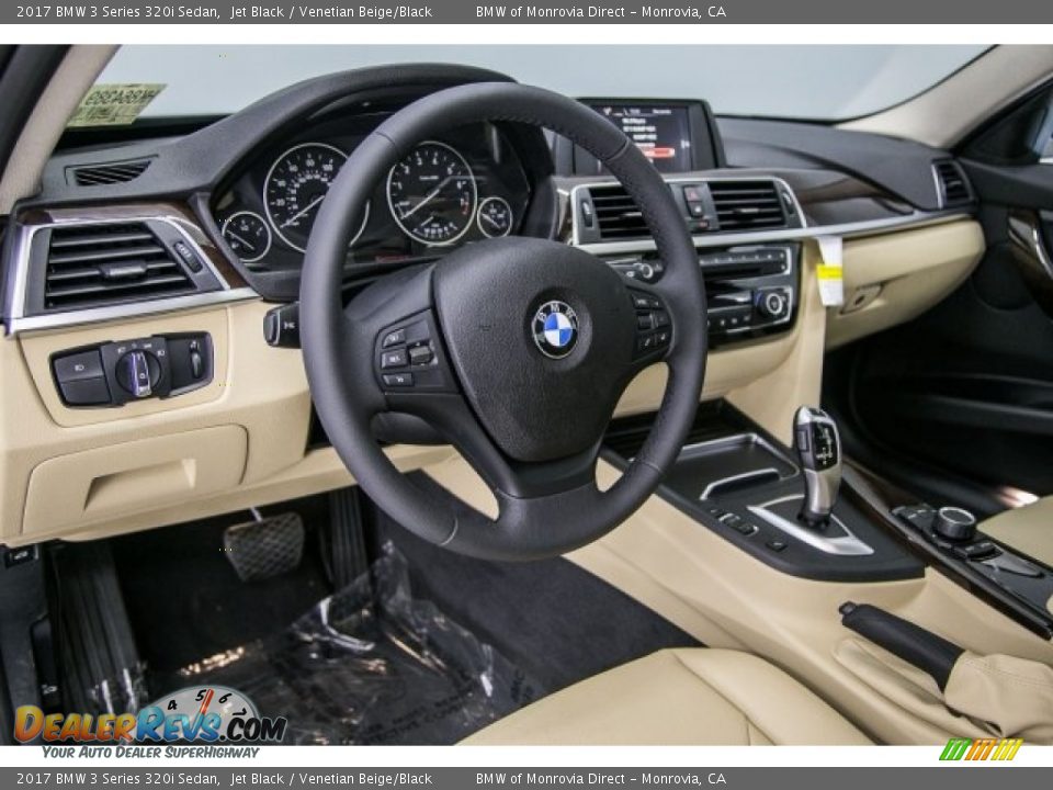 2017 BMW 3 Series 320i Sedan Jet Black / Venetian Beige/Black Photo #5