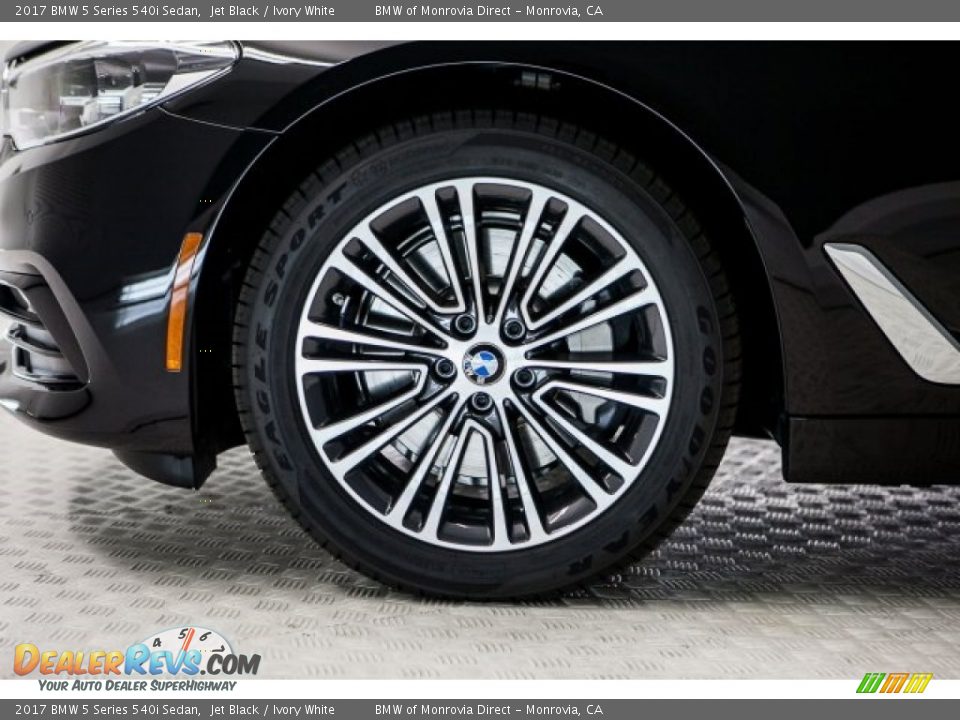 2017 BMW 5 Series 540i Sedan Jet Black / Ivory White Photo #9