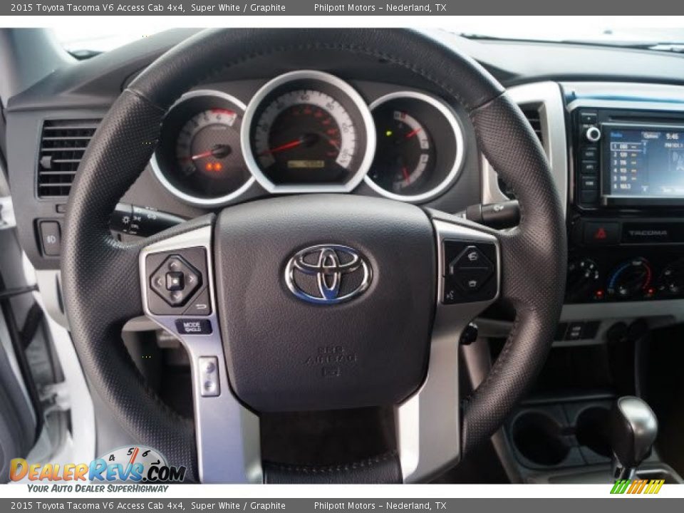 2015 Toyota Tacoma V6 Access Cab 4x4 Super White / Graphite Photo #22