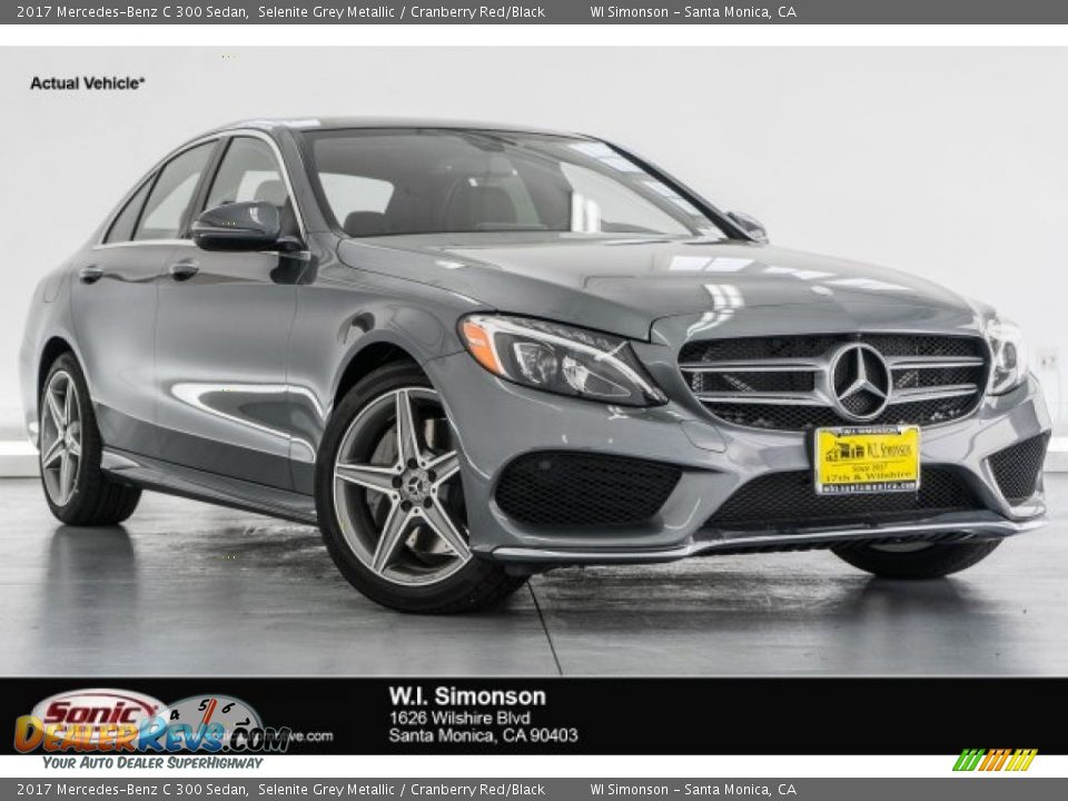 2017 Mercedes-Benz C 300 Sedan Selenite Grey Metallic / Cranberry Red/Black Photo #1