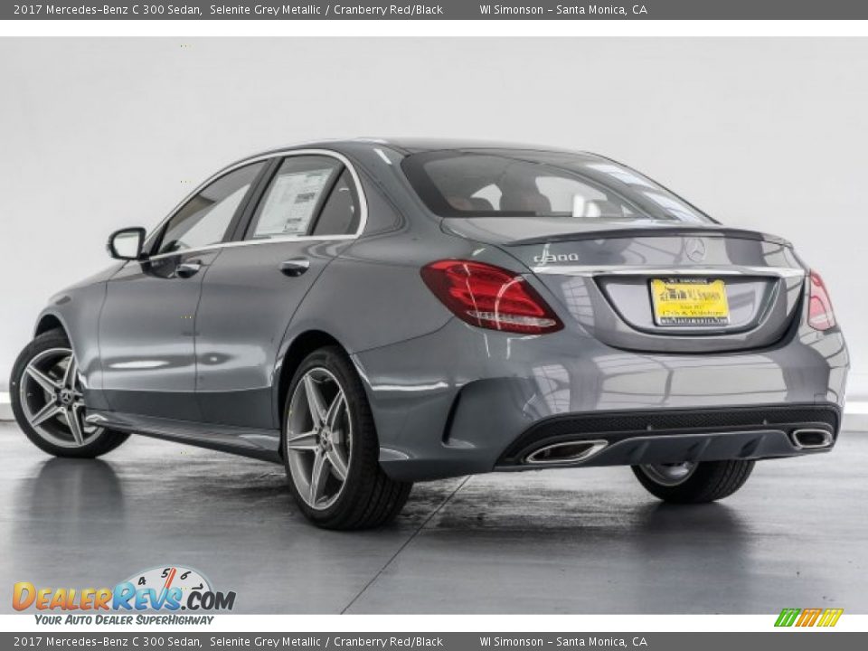 2017 Mercedes-Benz C 300 Sedan Selenite Grey Metallic / Cranberry Red/Black Photo #3