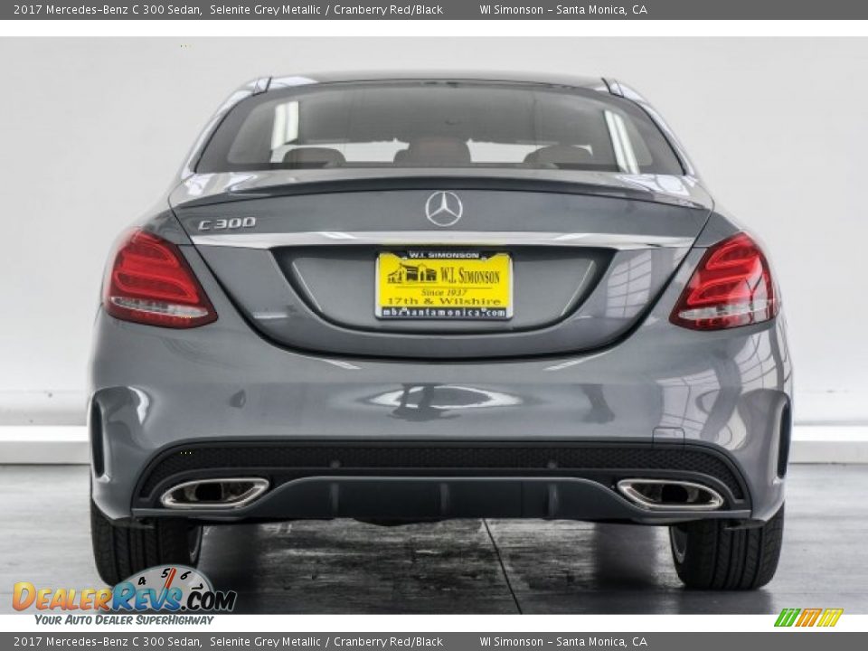 2017 Mercedes-Benz C 300 Sedan Selenite Grey Metallic / Cranberry Red/Black Photo #4