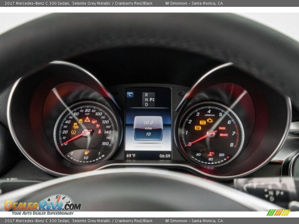 2017 Mercedes-Benz C 300 Sedan Selenite Grey Metallic / Cranberry Red/Black Photo #7