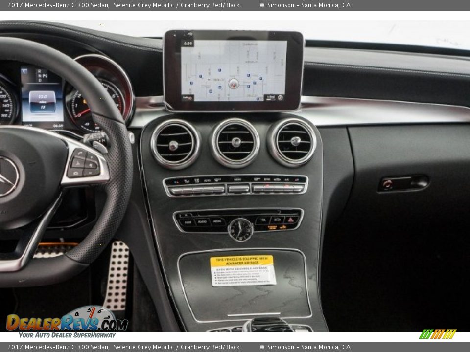 2017 Mercedes-Benz C 300 Sedan Selenite Grey Metallic / Cranberry Red/Black Photo #8