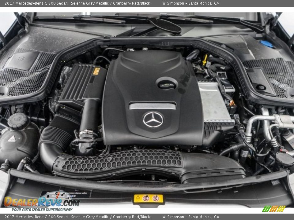 2017 Mercedes-Benz C 300 Sedan Selenite Grey Metallic / Cranberry Red/Black Photo #9