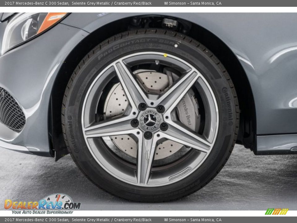 2017 Mercedes-Benz C 300 Sedan Selenite Grey Metallic / Cranberry Red/Black Photo #10